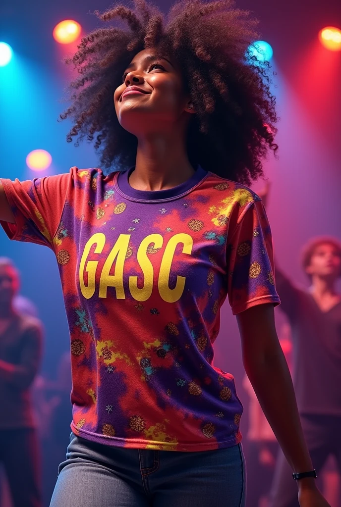 Colorful shirt with logo "GASC" of christian dance group 