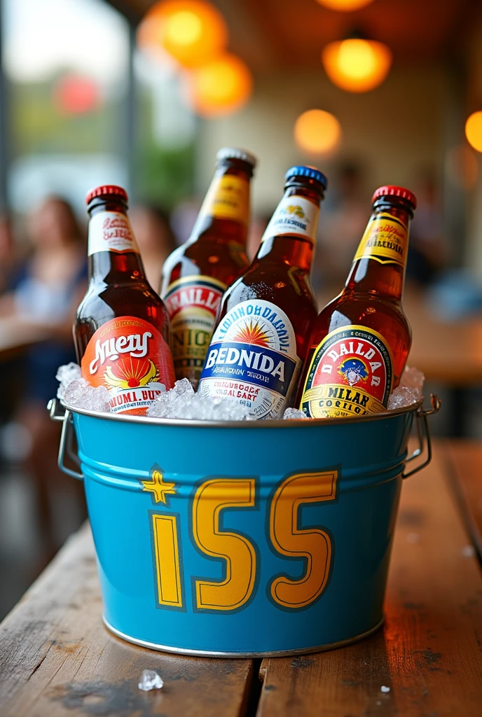 Generate a photo of a bucket of national brand beers from Colombia and put bucket Thursday, Build your patch, we&#39;ll be waiting for you. Each beer remains in 3.000 for an instagram post
