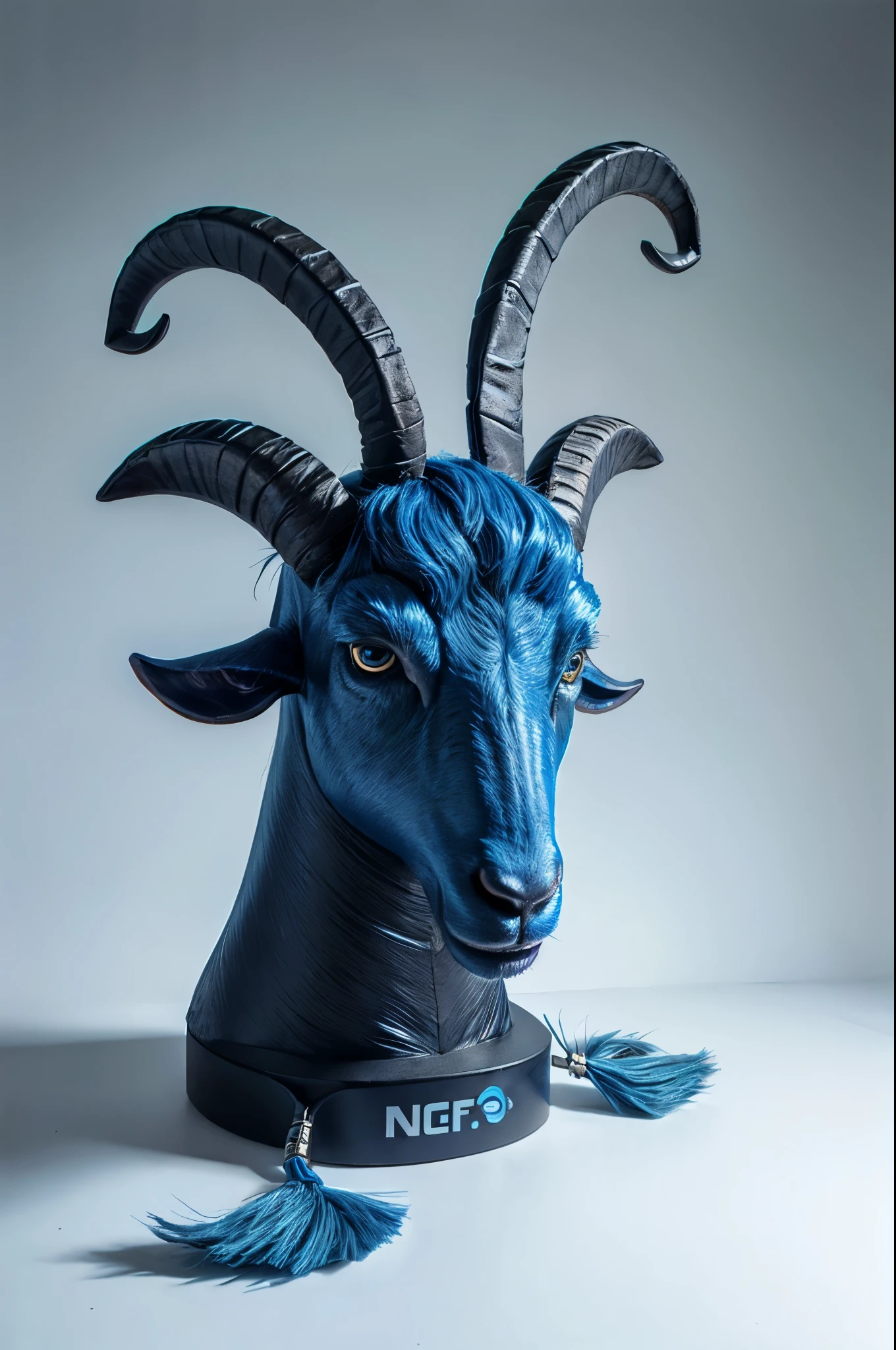 NFT 3D RAM CEO blue Goat Head Illustration
