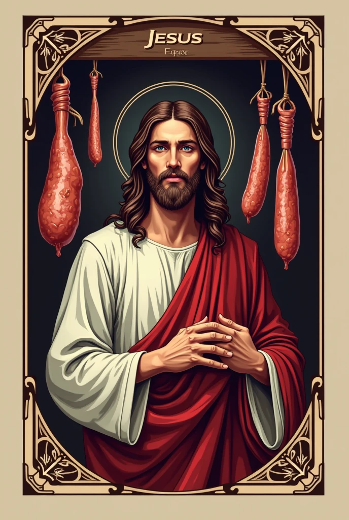 Logo of a butcher shop called Jesus