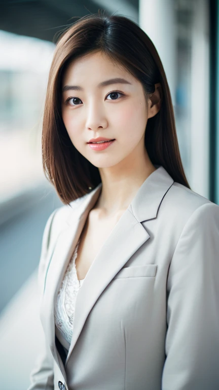 lens: 135mm f1.8, (Highest quality), (Beautiful 22 year old Japanese office lady in a suit), (Moisturized lips), Narrow eyes, double eyelid, Delicate clavicle, Flat Chest , I&#39;m ashamed of my smallness, Underdeveloped breasts, smile, (Spotted sunlight: 1.2), Professional Lighting, (Petite figure), (Sunburned skin: 0.2), Full body photo, Full Body Focus, (Standing posture)、A proper honor student、Slender body、(A wearing a suit:1.5)、boyish, Putting very short hair into a ponytail、Stylish white bedroom、Ribbon on chest、Sweep all your hair back、Crouching with rope、Round 1,(((Completely naked))),  The gesture of taking off a suit、Full body angle、Completely naked