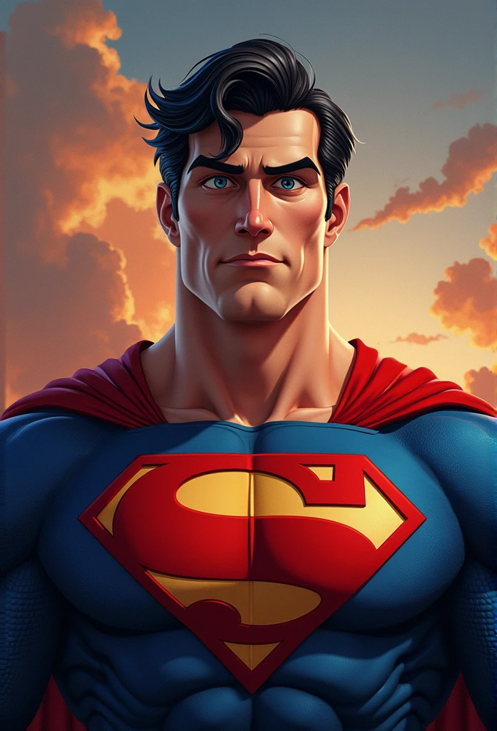 Superman stylized character, comics, Very detailed, 8k,
