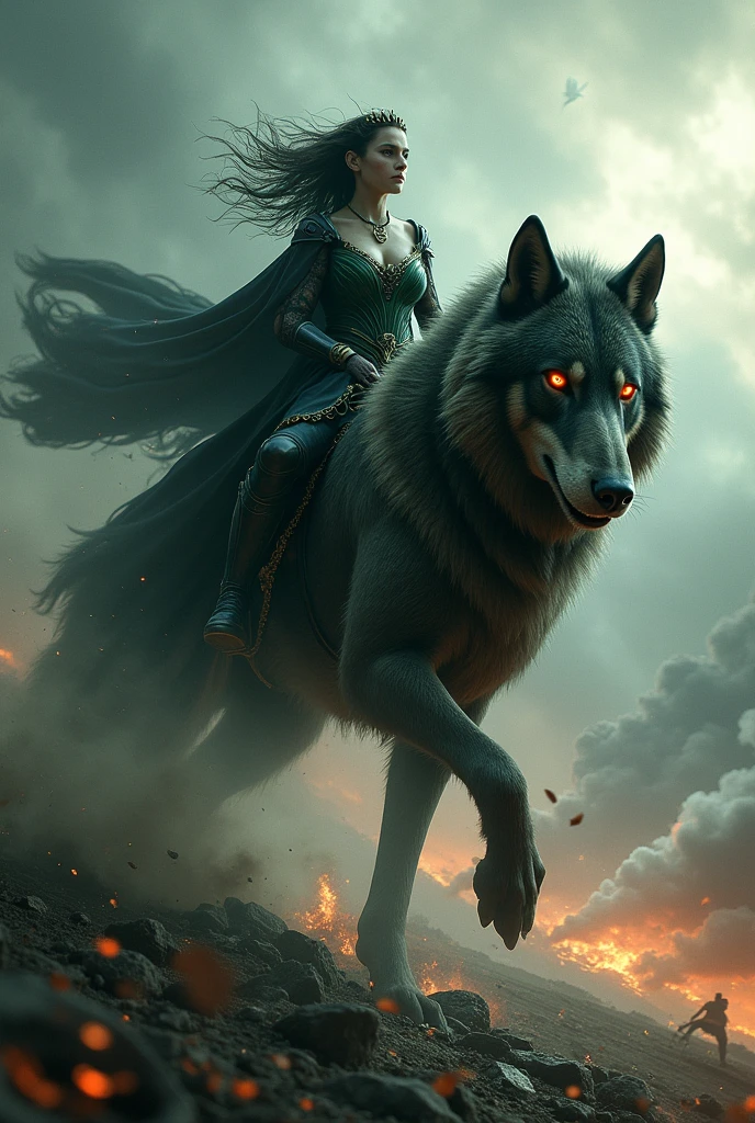 hela ragnarok riding fenrir