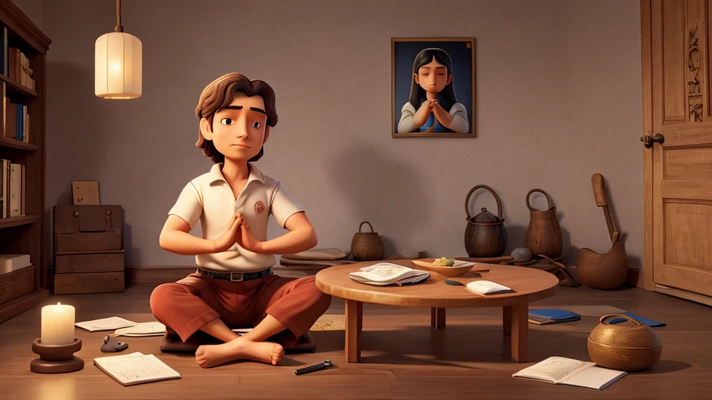 Renê Descartes meditating: An image that represents the act of thinking and questioning