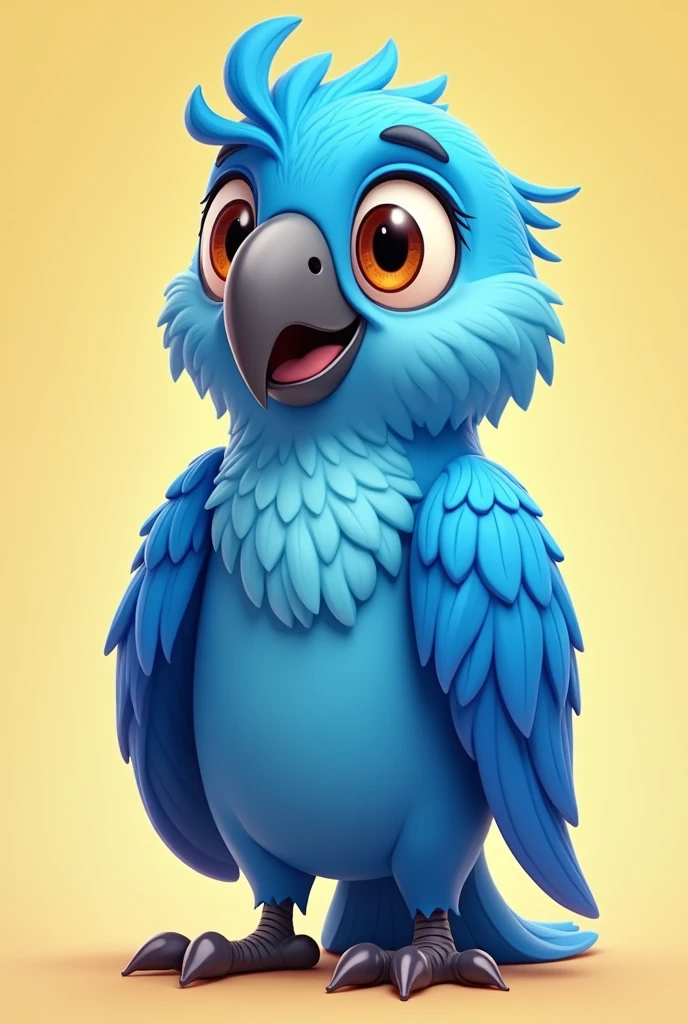 a human male blue macaw, cartoon