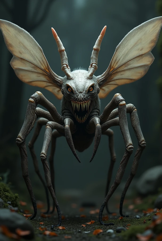 A 4-eared, 5-eyed spider with wings is scary and has the meaning of a sensitive zodiac sign that loves sincere people.