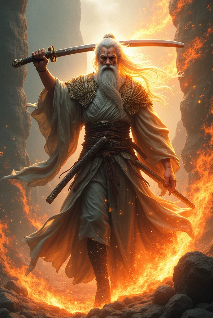 Chat creates a spirit of more than 159 years with a mystical katana very strong very fast and very intelligent with control of rocks and fire