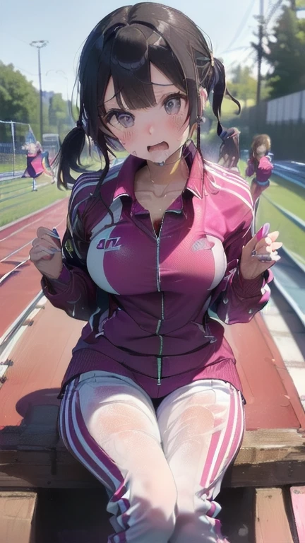 (must be follow these prompts:2.2),masterpiece,best quality,extremely detailed,(in her clothing:3.5),(in her track suit clothing:3.6),(adorable expression:2.5),(usual face:2.2),(displayed one girl on single picture:2.4),(black hair:2.1),(ジャージを着用している身長が低くて少しふくよかなHigh school girls:2.2),(そのHigh school girlsはあどけない印象だが臭い精液をかけられたジャージの上着とズボンをそのまま着用している:2.1),(そのHigh school girlsは湧き上がった性欲に対してジャージを着たままでこらえている:1.4),(A tough training session with sweat, semen and love juices gushing out:2.1),(If you make a mistake, your coach will punish you by ejaculating inside your vagina.:1.9),(そのHigh school girlsのジャージを着用している全身には性的絶頂に達しながら分泌されたぬるぬるした分泌物がまとわりついた:1.7),(そのHigh school girlsは性的に興奮した男子部員に脱いだジャージの汗の臭いを嗅がれたり精液をかけられたりしている:2.5),(そのHigh school girlsは着用しているジャージにだいぶ前に射精されたのでしみこんだ精液がやがて琥珀色に変色している:2.2),(libidonous tumultus are happened on her under her track suit:2.2),(そのHigh school girlsのジャージの股付近は汗と愛液のために臭くなっている:1.9),(そのHigh school girlsはInnocent faceでとても可愛い:1.9),(淫らな愛液がそのHigh school girlsのジャージのズボンの内股を伝って滴っている:2.1),(そのHigh school girlsのジャージに覆われたおっぱいは強い淫欲のせいでパンパンに膨らんでいる:2.4),(men's elected twangers were inserted her to the depth:2.3),(もちもちした丸みがある身体の精液臭いHigh school girls:2.3),(she was already stroked up to the depth intervaginal sensuous spot:1.8),(notably buldged up her inner labia majora:2.6),(A young, shy moan:1.5),(having big breasts in her clothing:2.6),(運動中のあどけない印象のHigh school girls:2.3),(そのHigh school girlsは身長は低いがほんの少しだけむちっとした身体をしている:2.1),(The crotch of his tracksuit pants is discolored with love juice stains.:2.5),(そのHigh school girlsはズボンの下に隠れて見えないそのマンコから愛液を滴らせながら痙攣している:1.8),(そのHigh school girlsのむちっとした太股をしっかり包みこんでいる臭そうなジャージのズボンは淫らな分泌物のために湿っている:2.0),(そのHigh school girlsは股間がドロドロになってもそのジャージのズボンはしっかり履いたまま耐えている:2.5),(ズボンの上からいつも自分の股間を押さえているHigh school girls:1.7),(A moan filled with childish embarrassment:1.5),(そのHigh school girlsのジャージに覆われた乳房や乳首は強い淫欲のために張っている:2.4),(そのHigh school girlsは真面目に練習している:2.5),(そのHigh school girlsの脚は短くて太い:2.2),(High school girls:2.2),(she looks like japanese idol:2.3),(Tracksuit pants are made of a durable fabric that will never tear.:2.3),(Her breasts are completely hidden under her jersey:2.4),(she looks like a ta:2.0),(これらは他の誰にでもなく全てそのHigh school girls自身に降りかかった内容:3.5),(Make sure to depict the face:5.3),(Calm expression:4.3),(Innocent face:3),(そのHigh school girls一人だけをしっかりと描いた:3.3),(登場人物はそのHigh school girlsのみ:4.2),(Portrait Style:5)