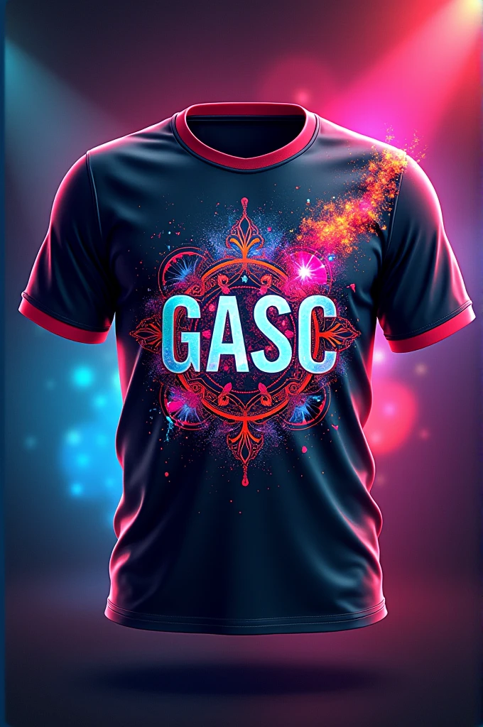 Colorful Christian arts group shirt with logo "GASC"