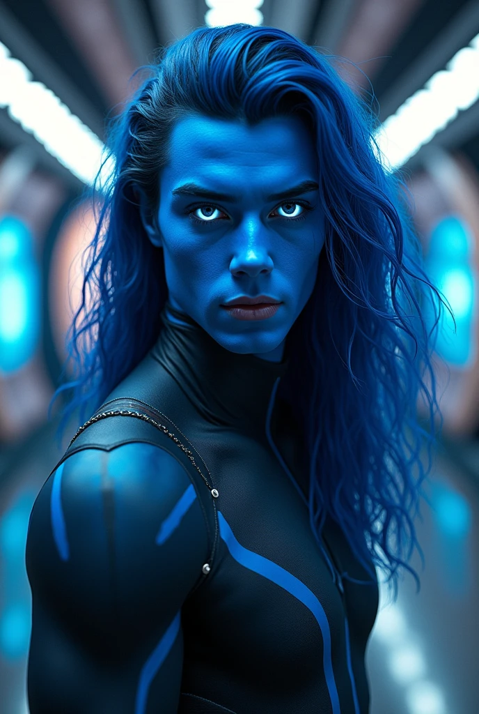 Blue teenage man (x man movie) (delgado) (Long hair)