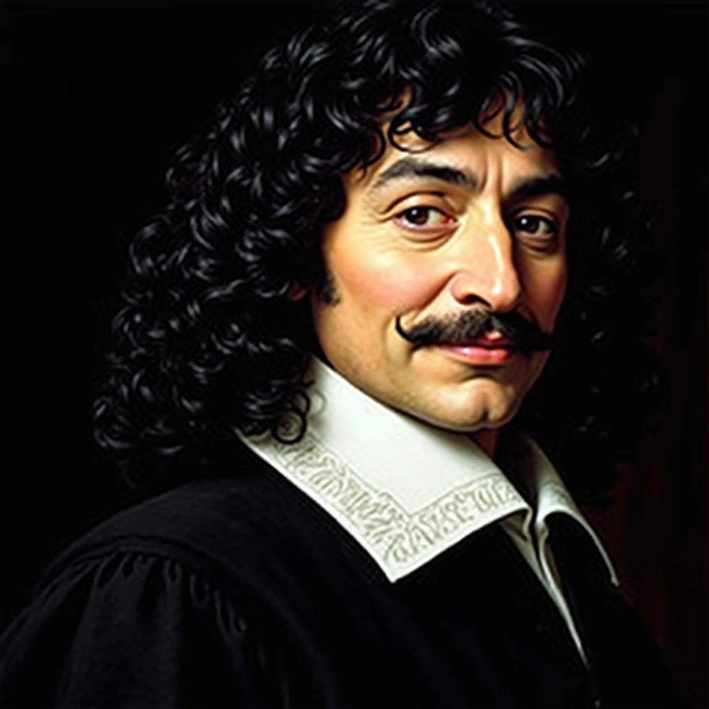 A philosophical debate: An image of philosophers discussing, representing the different interpretations and criticisms of Descartes&#39; arguments