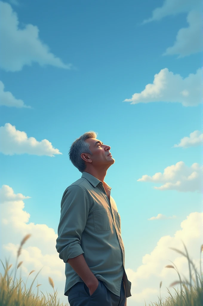 Man staring at the sky
