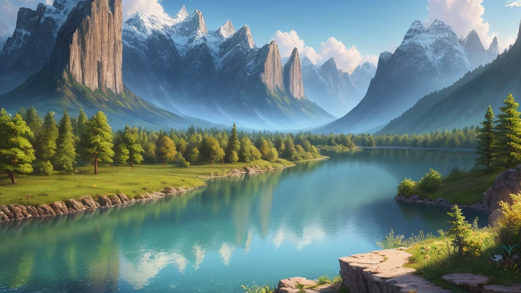landscape,water,(Highly detailed CG Unity 8k wallpaper), The most beautiful works of art in the world,Professional majestic oil painting,Complex, Attention to detail, Sharp focus, dramatic, Photorealistic Painting Art