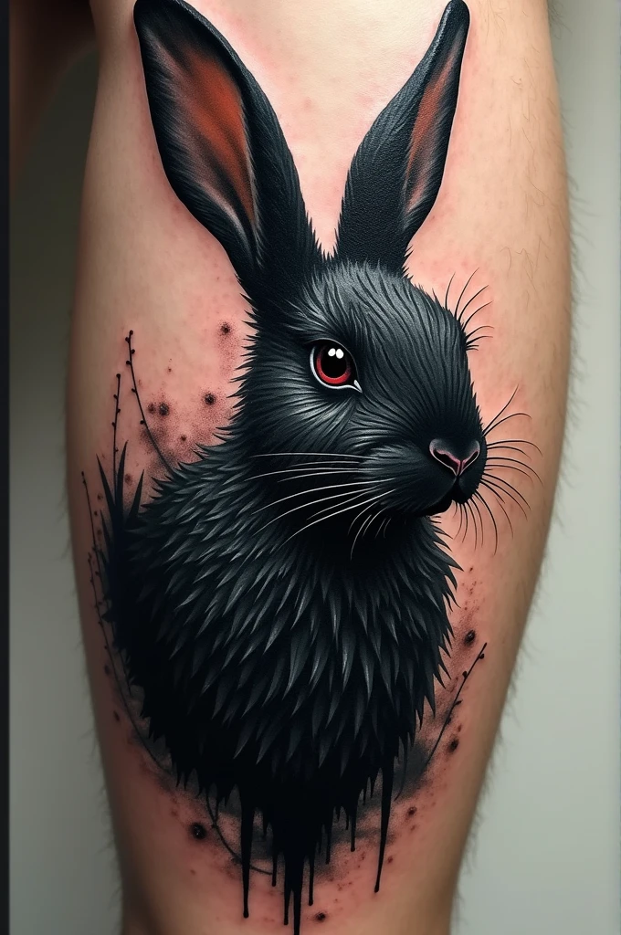 Tattoo black rabbit