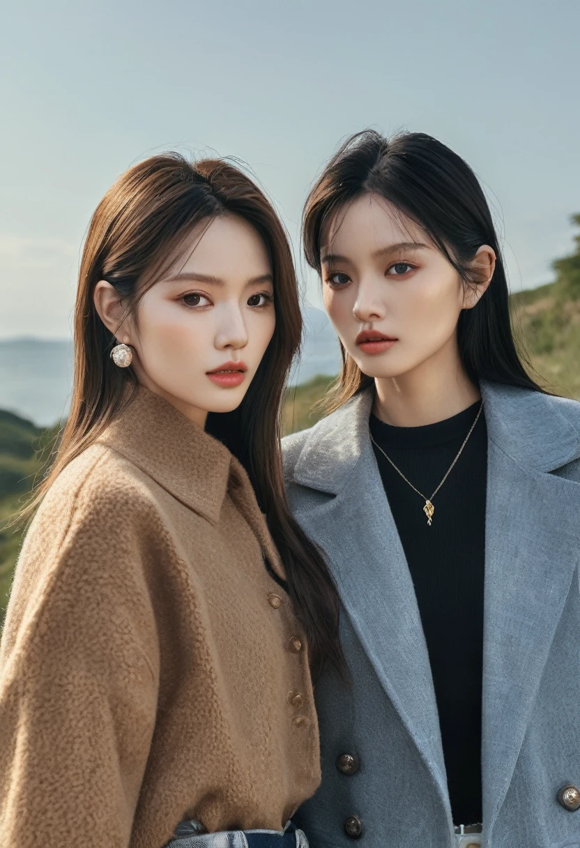 (of the highest quality、4k、8k、High resolution、masterpiece:1.2)、Super detailed、(realist、フォトrealist、フォトrealist:1.37)、couple photo、The dangerous duo, Kim jennie rubia, blonde woman, Jennie's face, chico masculino Korean, Korean, chico with black hair, sexy, big breasts