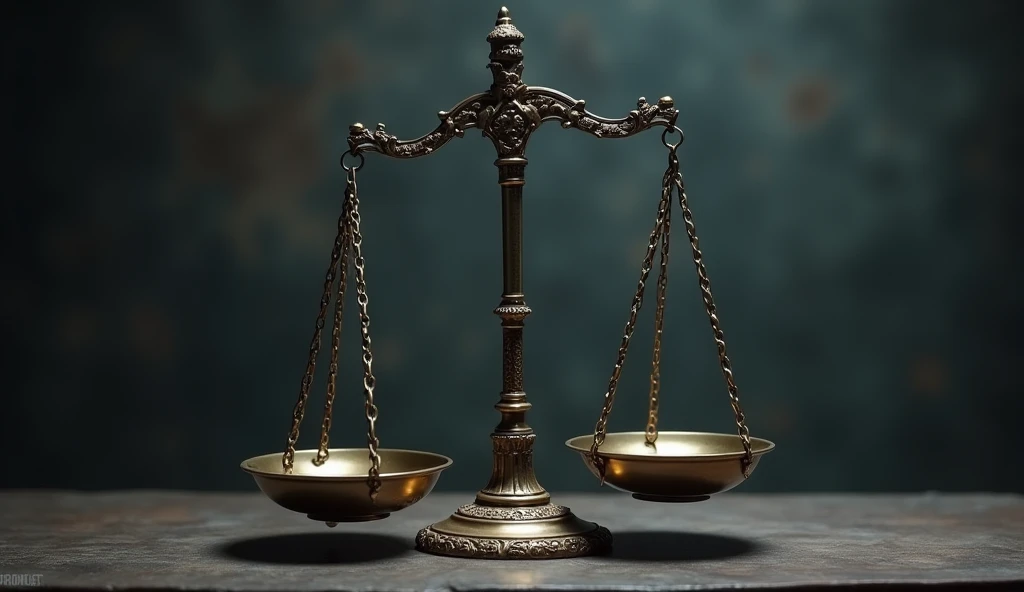 An unbalanced scale: Symbolizing the problem of evil and the apparent incompatibility with the existence of a good God.