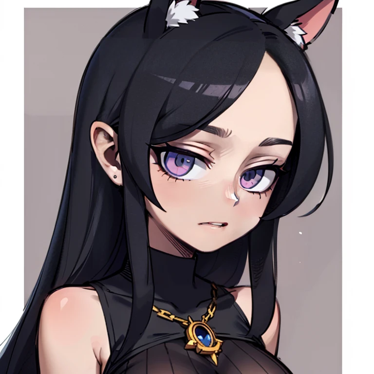 Black hair cat ears girl
