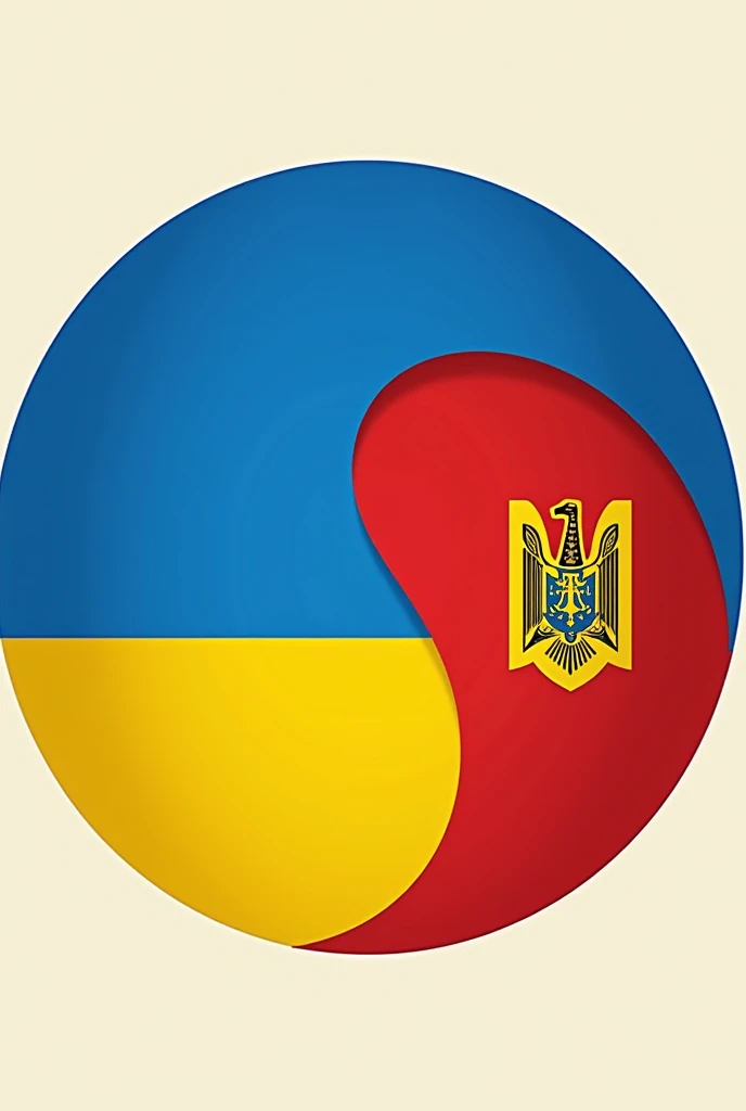 a circle of combination flag half ukraine 🇺🇦 and half moldova flag 🇲🇩for a highlight cover instgrame
(Show the full molodvan flag on its half)