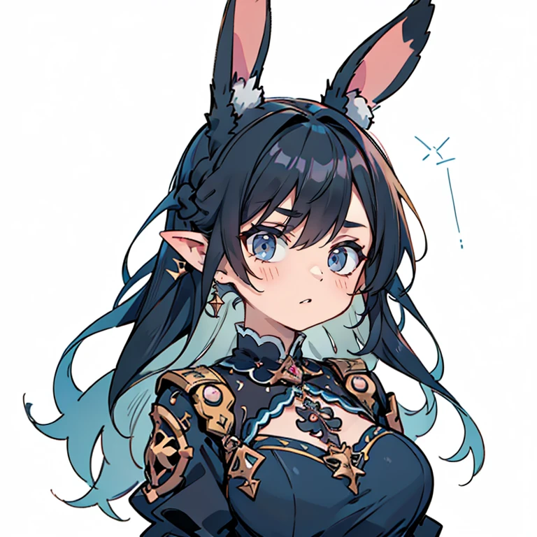 Anime Kawaii sexy Perfect Slim sensual body large breast and huge thighs, An intricate and highly detailed illustration of anime (Young girl)  [Core Concept] A striking, otherworldly portrait of a young individual with a unique and captivating appearance.

[Character Description] A young person with long, dark blue hair, rabbit-like ears, and vibrant pink eyes. Their makeup features bold black lipstick and eyeshadow, creating a striking and pretentious expression.

[Environment/Background] The subject is depicted against a detailed, high-quality artistic backdrop, showcasing their intriguing visage in a visually compelling manner.

[Style and Atmosphere] The overall style and atmosphere of the image convey a sense of otherworldliness, with a strong focus on the subject's distinct features and a high level of artistic execution.

[Composition] The composition of the image is carefully crafted, drawing the viewer's attention to the subject's captivating features and enhancing the overall visual impact.

[Details and Embellishments] The image is characterized by exceptional attention to detail, with a high level of definition and quality that brings the subject's unique appearance to life in vivid and striking detail.

[Technical Specifications] The image is rendered in 4K resolution, ensuring a level of visual fidelity and clarity that heightens the overall impact and immersive quality of the artwork.