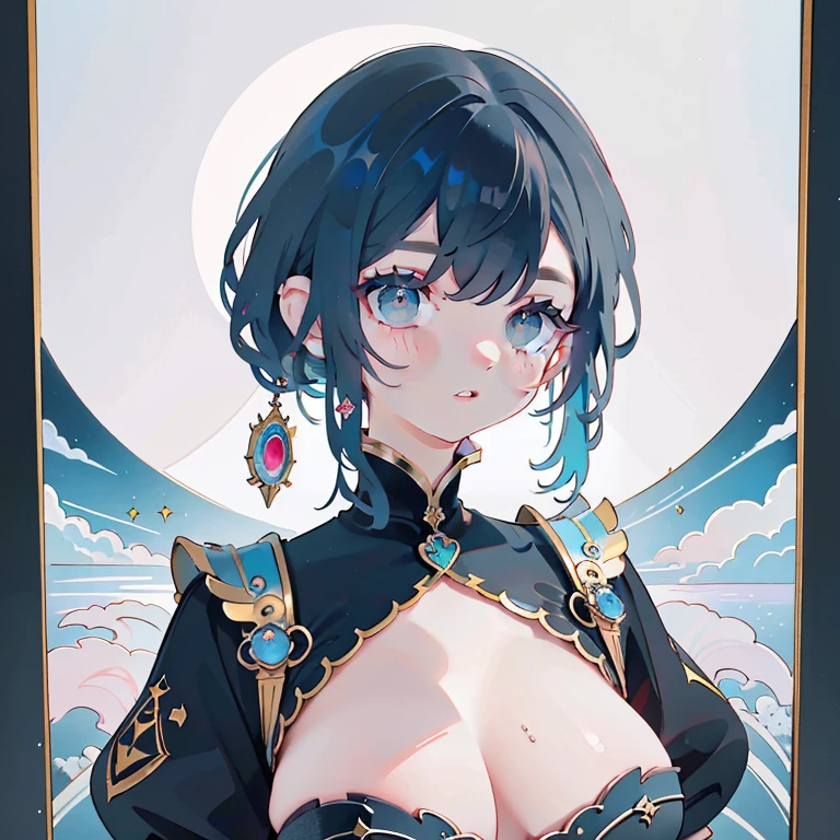 Anime Kawaii sexy Perfect Slim sensual body large breast and huge thighs, An intricate and highly detailed illustration of anime (Young girl)  [Core Concept] A striking, otherworldly portrait of a young individual with a unique and captivating appearance.

[Character Description] A young person with long, dark blue hair, rabbit-like ears, and vibrant pink eyes. Their makeup features bold black lipstick and eyeshadow, creating a striking and pretentious expression.

[Environment/Background] The subject is depicted against a detailed, high-quality artistic backdrop, showcasing their intriguing visage in a visually compelling manner.

[Style and Atmosphere] The overall style and atmosphere of the image convey a sense of otherworldliness, with a strong focus on the subject's distinct features and a high level of artistic execution.

[Composition] The composition of the image is carefully crafted, drawing the viewer's attention to the subject's captivating features and enhancing the overall visual impact.

[Details and Embellishments] The image is characterized by exceptional attention to detail, with a high level of definition and quality that brings the subject's unique appearance to life in vivid and striking detail.

[Technical Specifications] The image is rendered in 4K resolution, ensuring a level of visual fidelity and clarity that heightens the overall impact and immersive quality of the artwork.