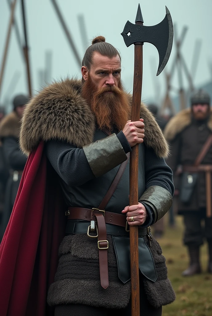 viking war with axe potrait