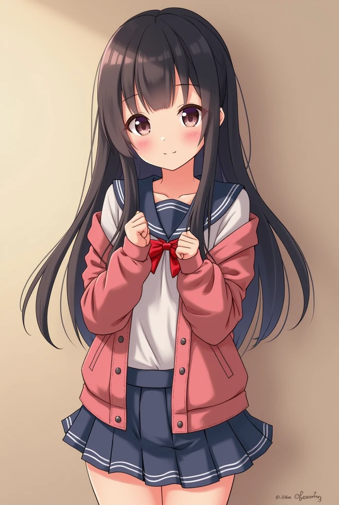 Cute idol high school girl upper body