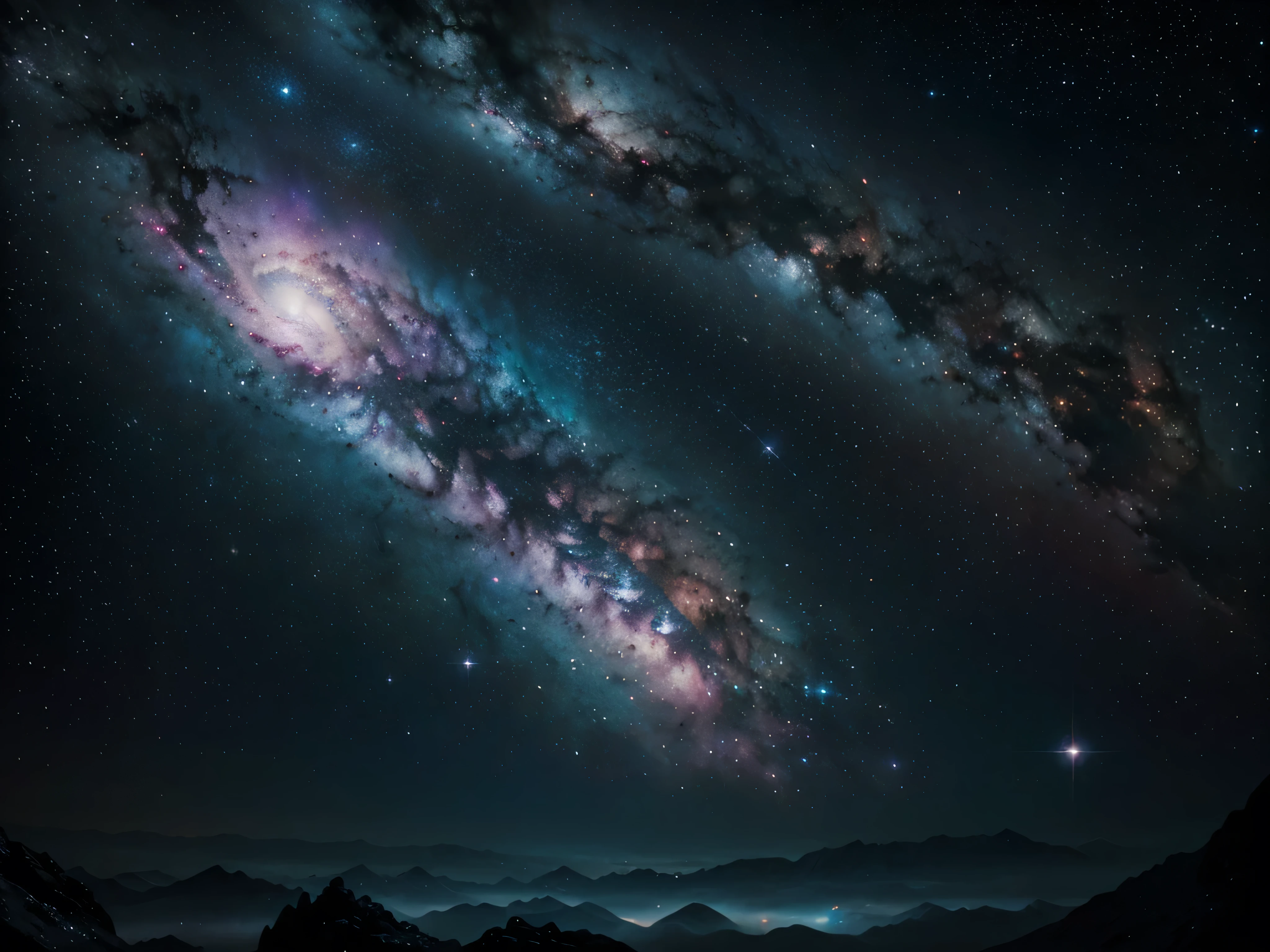 A stunningly intricate silhouette against a cosmic backdrop, the fabled nebula navigator stands out in a macro photograph. This image captures a painting-like scene, showcasing the navigator's sleek curves and intricate details in vivid detail. Splashes of vibrant colors dance across the frame, highlighting the navigator's ethereal beauty. The high-quality image transports viewers to a fantastical world where stars and nebulae swirl around this enigmatic figure, inviting them to explore the wonders of the universe.