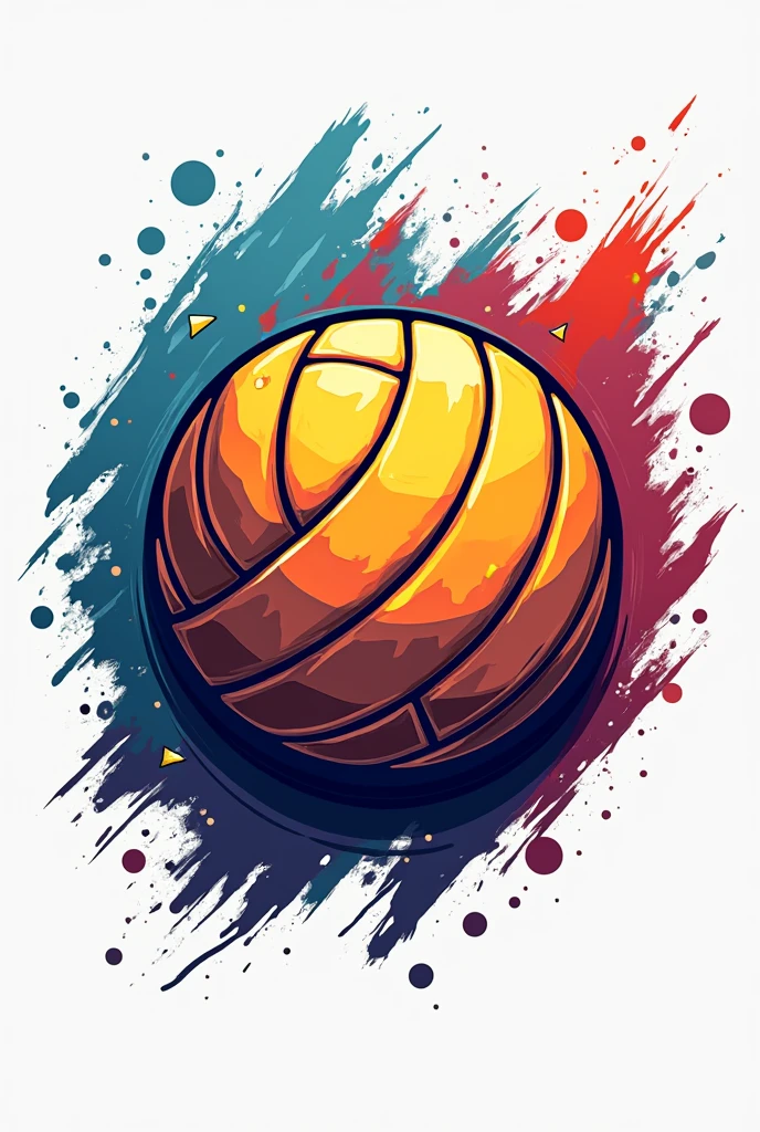 make a volleyball logo with more details