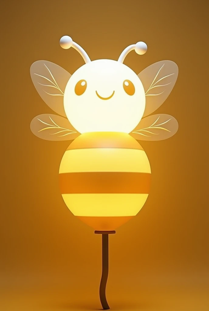 Create a bee-inspired lightstick and it's gold and has white in the composition, o cabo do lightstick é mediano a grande, and the cable is thick(estilo lightstick kpop)