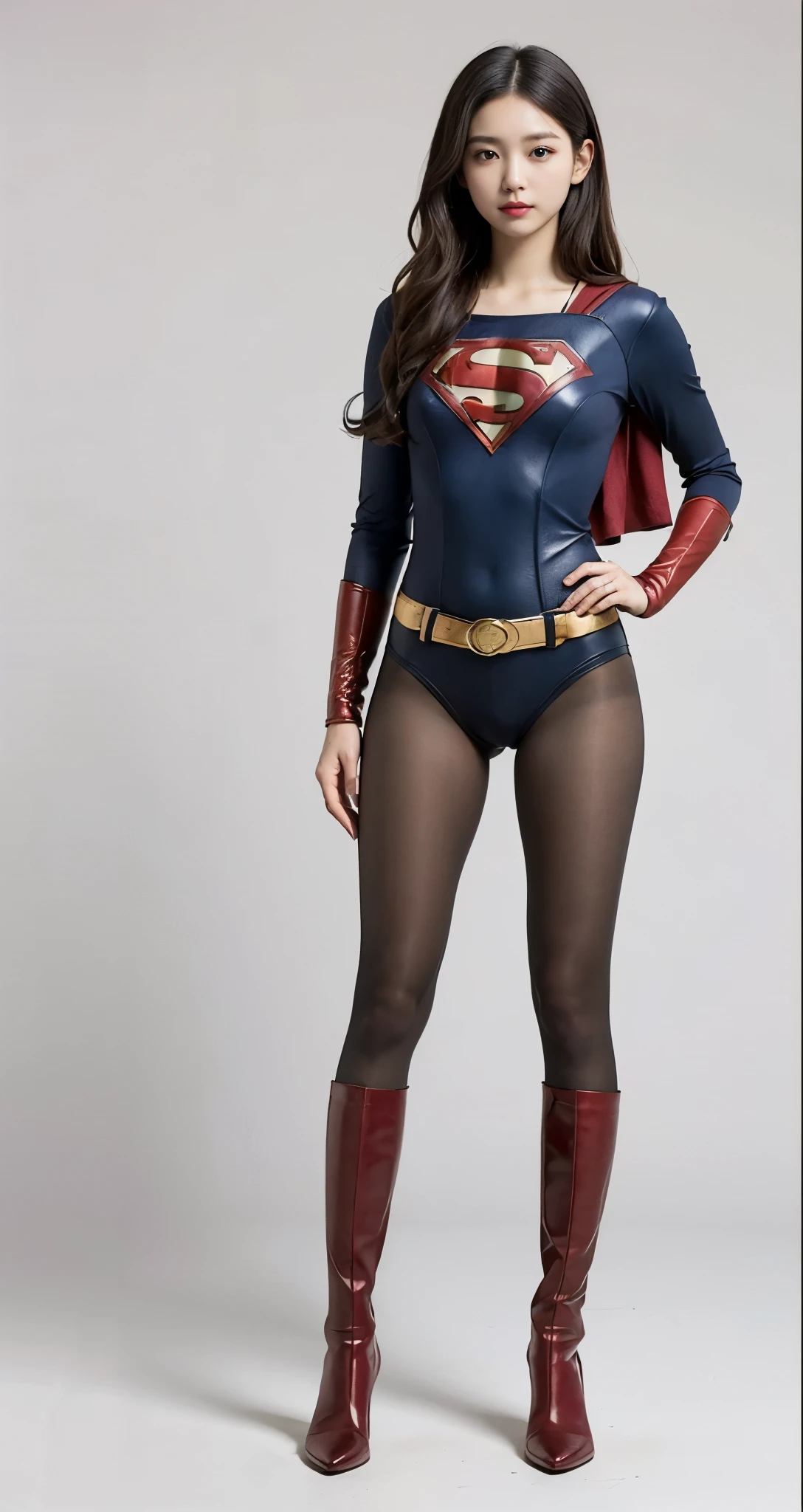 No background、(((Beautiful legs in black tights.)))、(((Legally express the beauty of your smile)))、((((Make the most of your original images)))、(((体にぴったりフィットするSupergirl Costume)))、(((Supergirl Costume)))、(((Beautiful hair with twin tails)))、(((suffering)))、(((Please wear black tights....、Wear red boots)))、((Best image quality、8k))、((Highest quality、8k、masterpiece:1.3))、(((Preserve background )))、Sharp focus:1.2、Beautiful woman with perfect figure:1.4、Slim Abs:1.2、Wet body:1.5、Highly detailed face and skin texture、8k