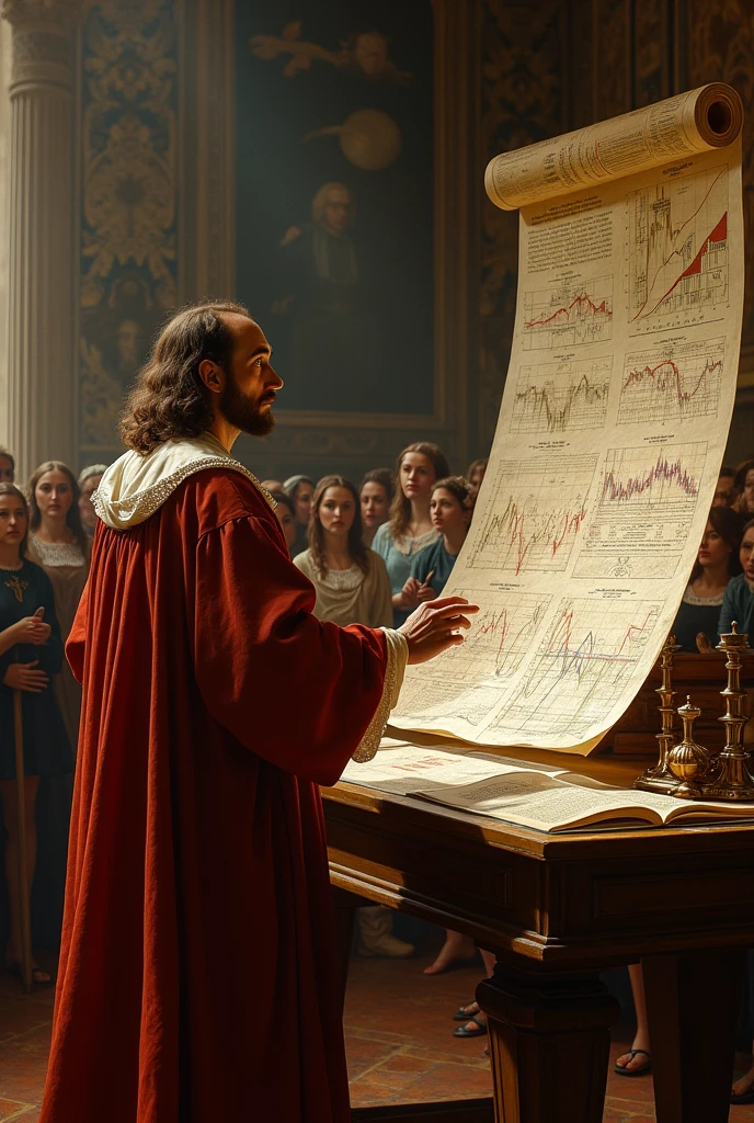 Da Vinci showing statistical graphs