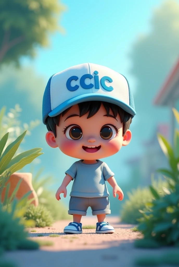 You can make an animation, like a child who has the CCIC logo with a CCIC cap but the cap has blue letters and the colors blue, green and white that looks careful in the environment to place in an advertising art 