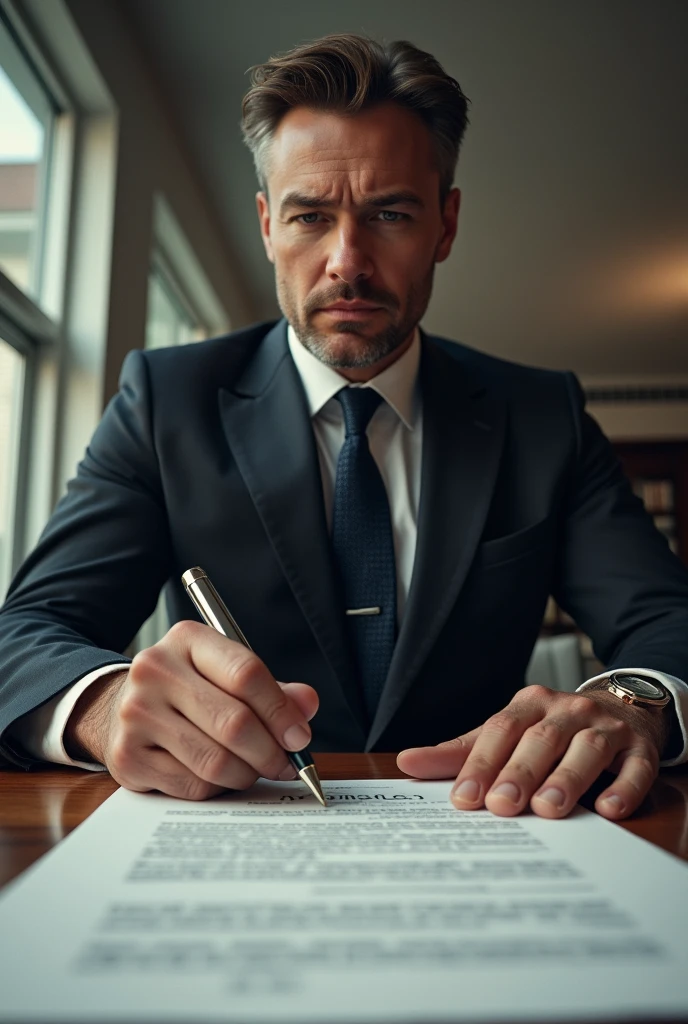 Now that you create the image of him signing a contract with his lap leaving the base