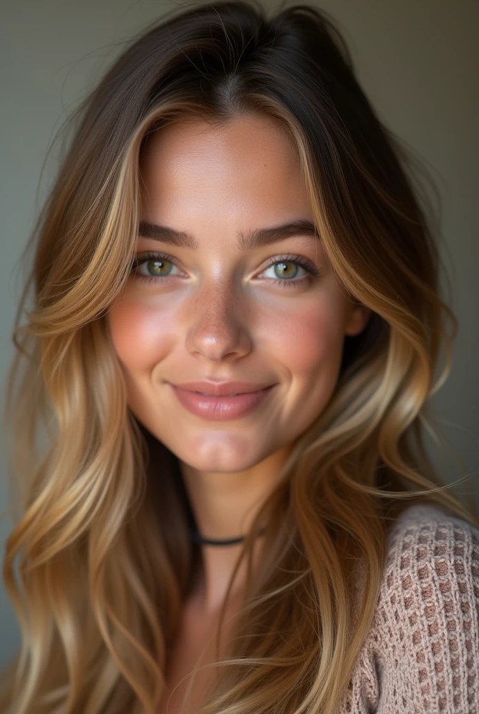 She is a beautiful young woman, I am 21 years old, a dark blonde tone, big, light brown eyes, cachetona, thin with a beautiful smile, beautiful little ears, and long hair