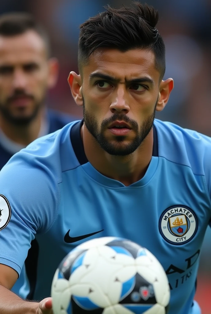 I want you to create the image of Chilean Alexis Sánchez signing a contract alongside Pep Guardiola for Manchester City