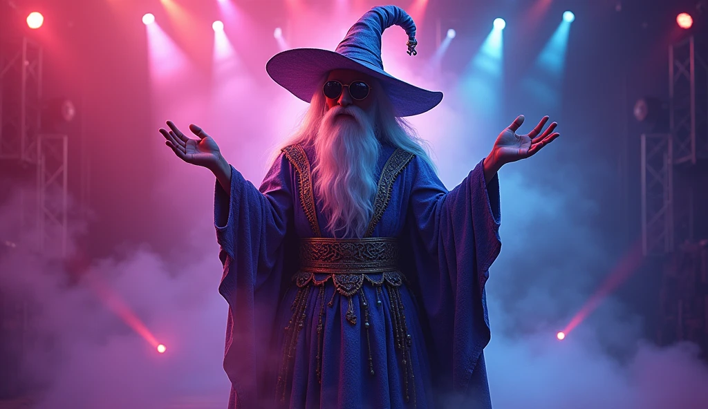 wizard, edm music, eletronic music show, illustration 3d
