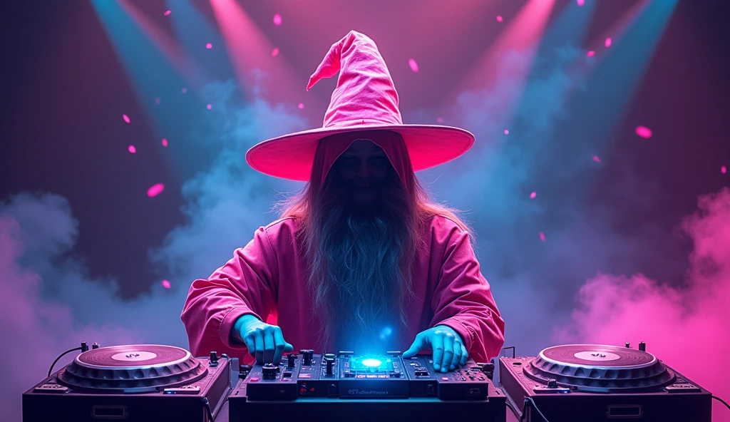 wizard dj, edm music, eletronic music show, illustration 3d
