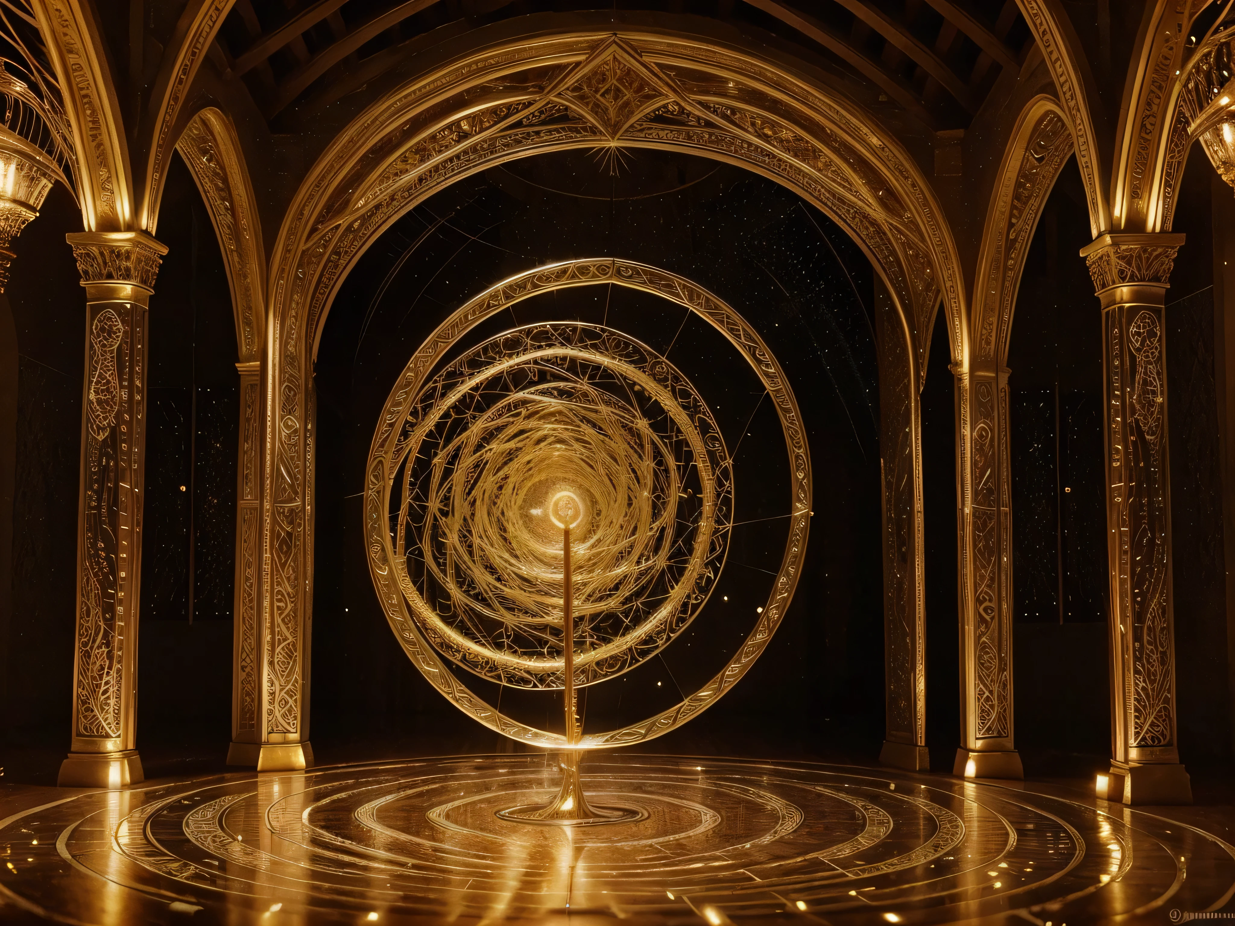 A shimmering web of golden threads spiral through a crystal labyrinth, encapsulating ethereal whispers of ancient spells. This otherworldly encryption, depicted in a stunningly vivid photograph, captures the essence of magic and mystery. The delicate intricacies of the enchantment dance across the image with a mesmerizing glow, inviting viewers to delve into the unknown realms of fairylike realms and quantum wonders. The high-resolution clarity and precision of the image showcase the fine details of the intricate encryption, immersing viewers in a realm of fantasy and wonder.