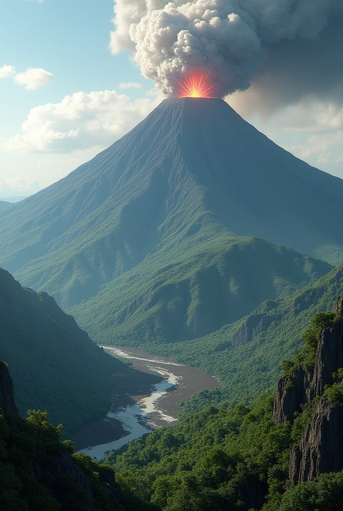 Close-up shot,Aerial view,Dramaticlight,Erupting lava,Dante Peak,volcanoes