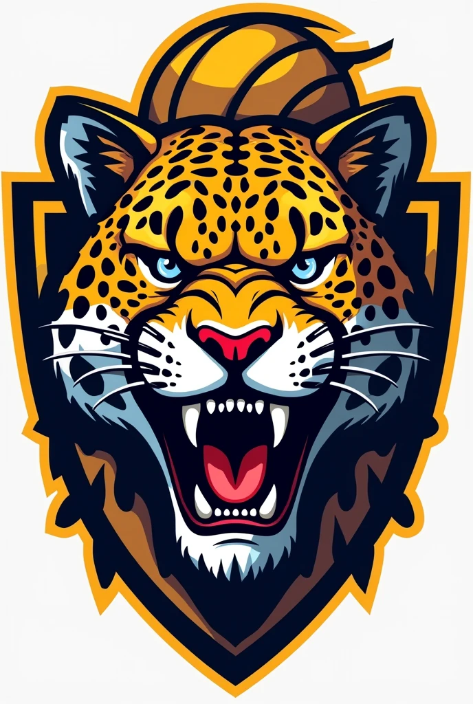 Leopard themed volleyball team crest