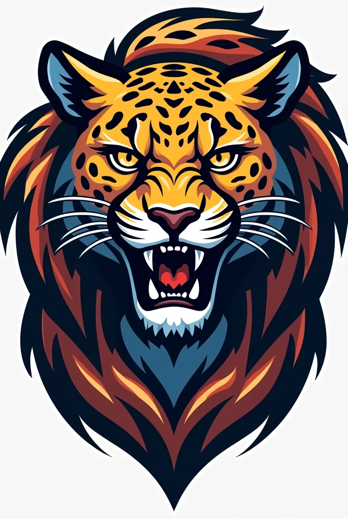 Leopard themed volleyball team crest 