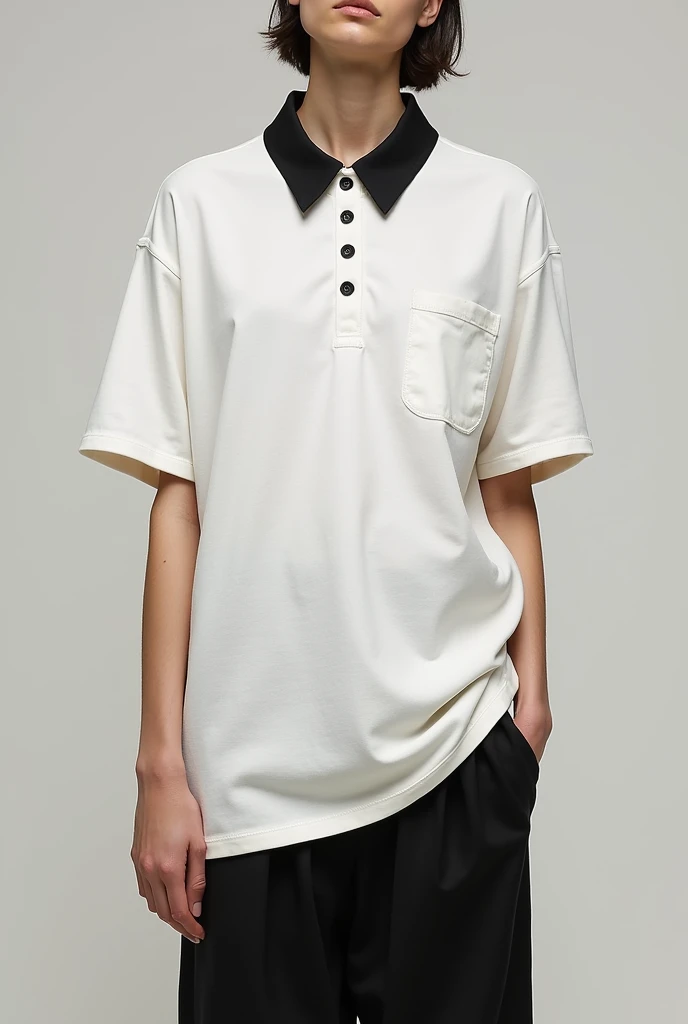 I want an oversized t-shirt but with the collar and sleeves of a polo t-shirt.