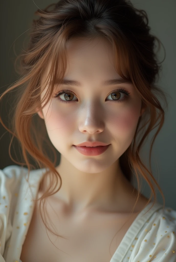 (The best quality at its best,4K,8k,High resolution,masterpiece:1.2),Super detailed,(Actual,Realistically),Bright colors,Beautiful Eyes,A delicate smile,Blushed,Textured Skin,masterpiece,khd,The best quality at its best,A kind and beautiful woman,Mild,Delicate and sexy collarbone,Attractive goose face,double eyelid,Rosy lips,Small Nose,Random Hairstyles,Random hair color,Random Costume,Huge big breasts,have confidence,elegant,Noble,Happy atmosphere,A little blush,wonderful thing,Perfect pubis,Maid clothes