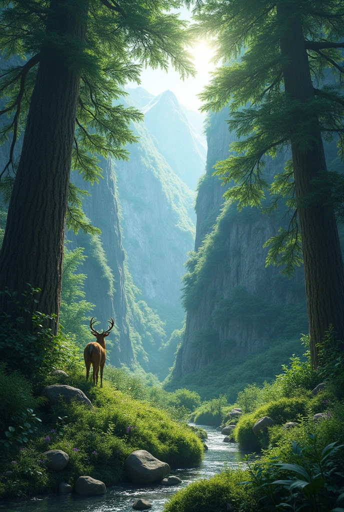 Small forest hidden between the mountains