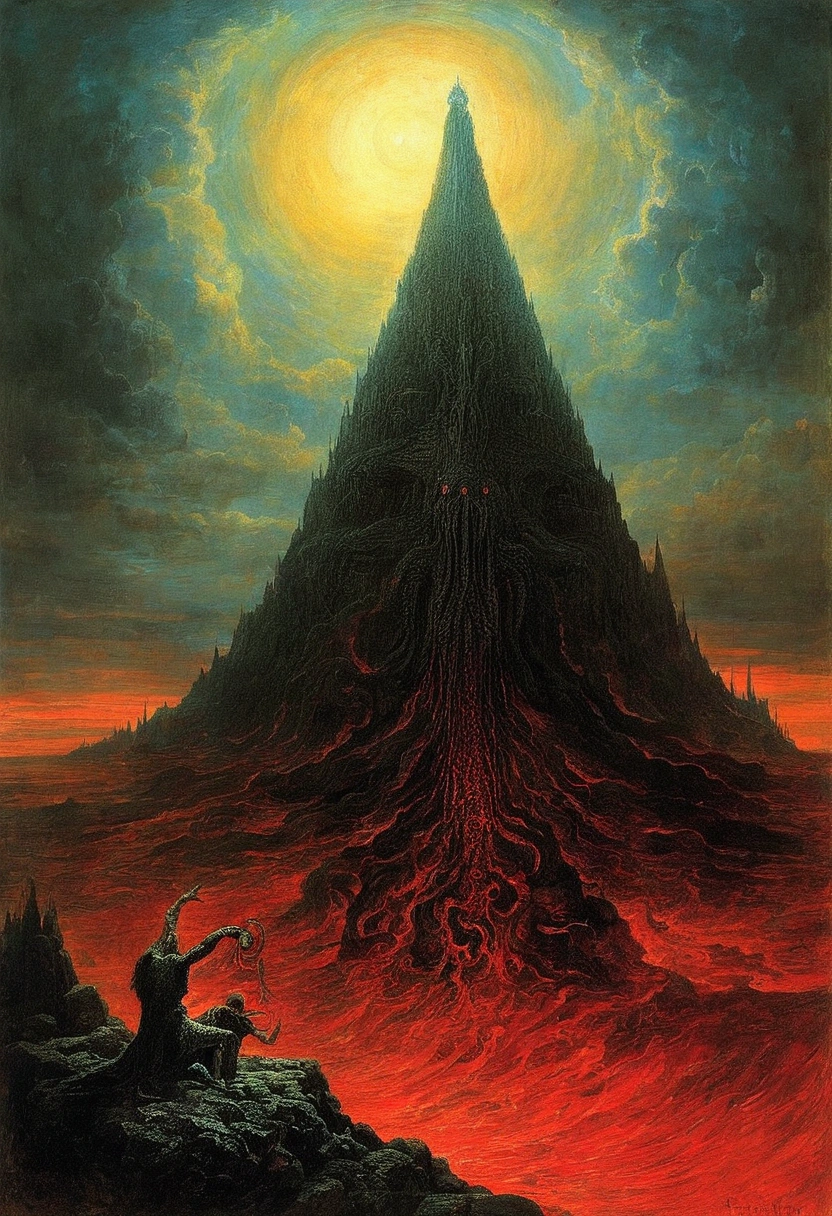 Mythical creatures, author:Zdzislaw Beksiński、Holy War、Red/Black、Azathoth、Cthulhu