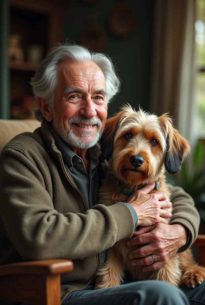 Old man with his old friend