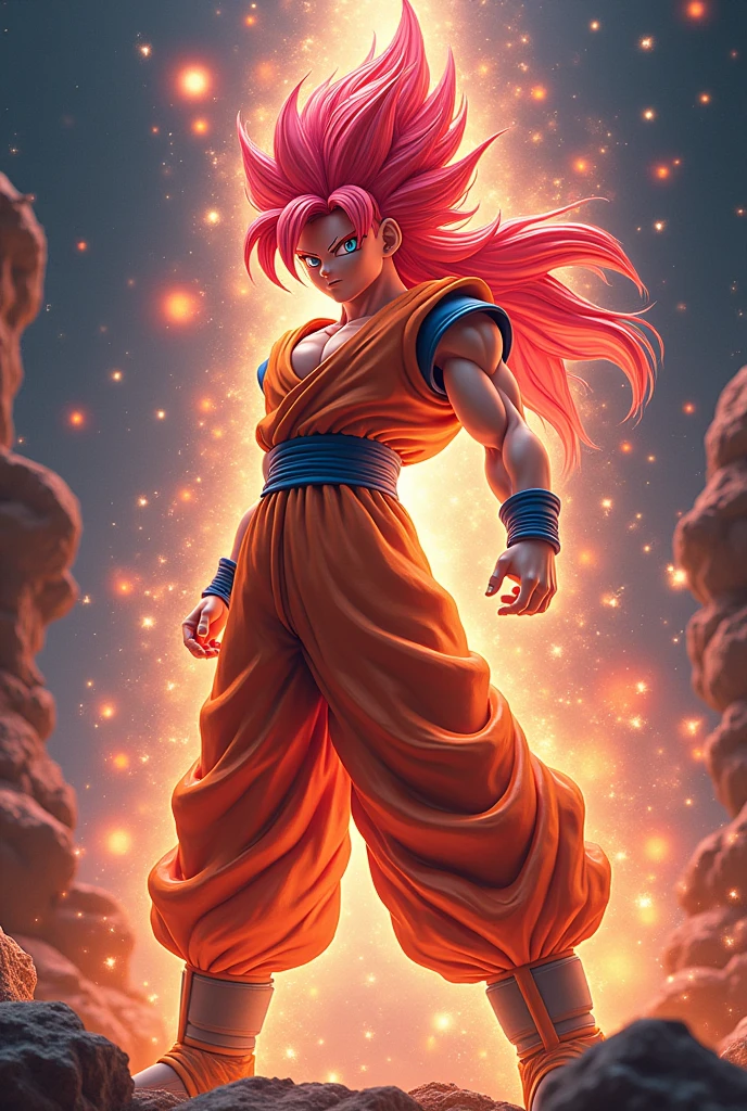 Goku female version with the super sayan god
