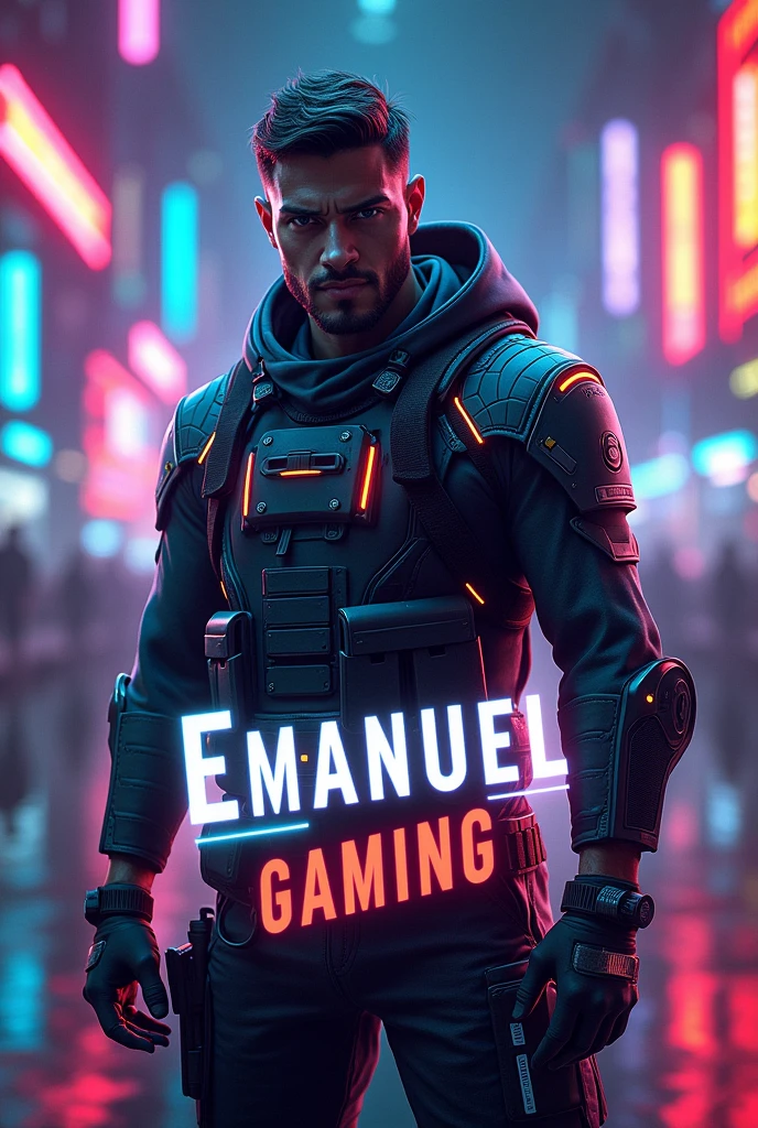 I created a profile picture for my YouTube channel and the theme is video games and my name Emanuel Gaming appears