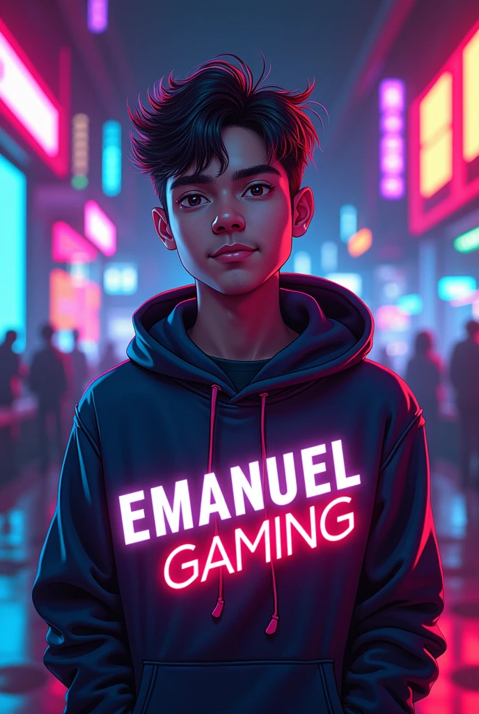 I created a profile picture for my YouTube channel and the theme is video games and my name Emanuel Gaming appears