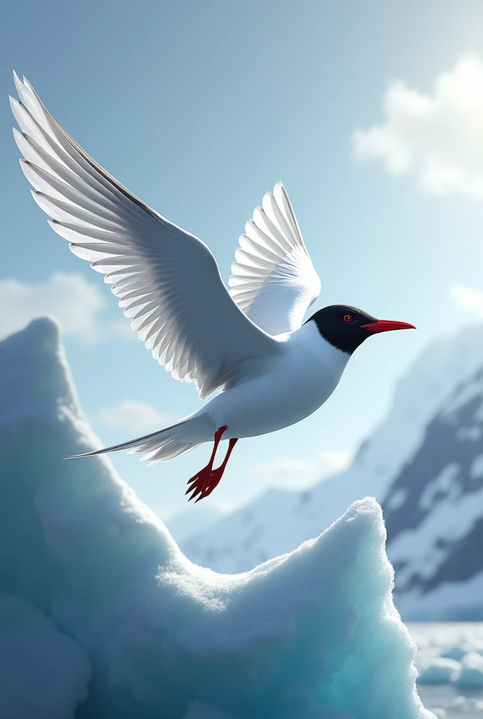 An image of the Arctic Tern with some of its features on the sides